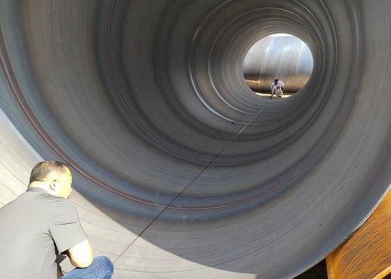 Спиральная сварная стальная труба с погруженной дугой для эстафеты ASTM A252/A53 Стандартный широкий диаметр